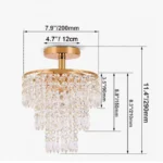 Luminaire plafonnier laiton strass – Image 8