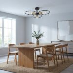 Lustre plafonnier 3 lampes en aluminium