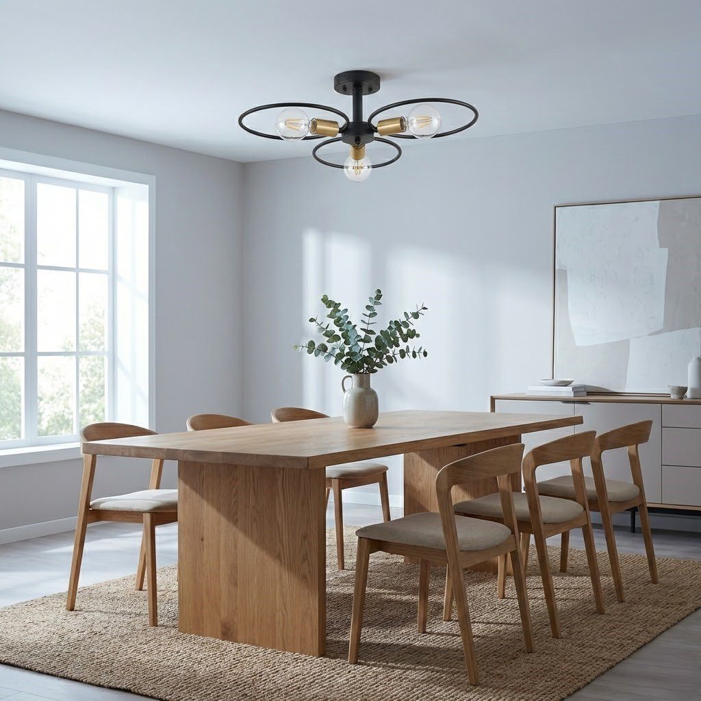 lustre-plafonnier-3-lampes-en-aluminium-2 Lustre plafonnier 3 lampes en aluminium – Image 1