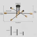 Plafonnier 6 lampes noir dore – Image 8