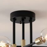 Plafonnier 6 lampes noir dore – Image 7