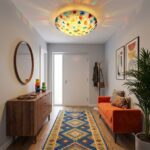 Plafonnier ancien verre vintage – Image 3