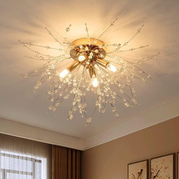 Plafonnier avec feuilles en laiton