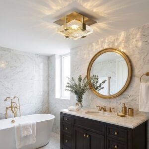 Plafonnier carre en verre 4