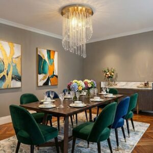 Plafonnier cristal doré 1