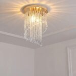 Plafonnier cristal doré