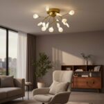 Plafonnier doré branches – Image 2