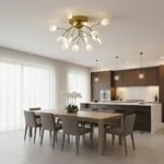 Plafonnier doré branches – Image 7