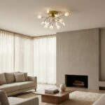 Plafonnier doré branches – Image 4