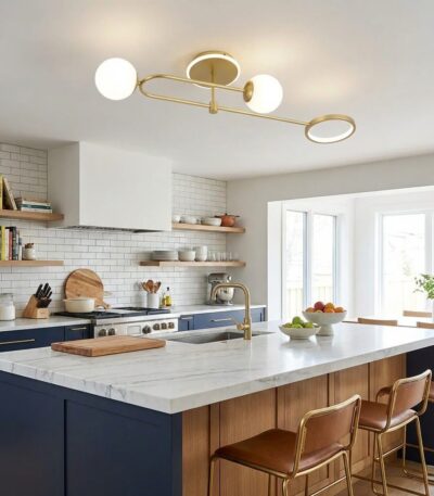 Plafonnier doré design 2