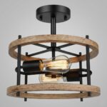 Plafonnier industriel bois et métal – Image 7