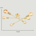 Plafonnier laiton doré – Image 7