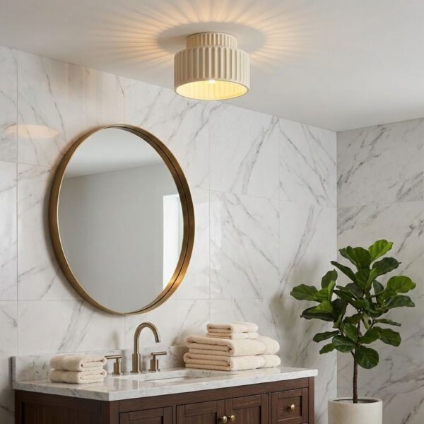 Plafonnier salle de bain art deco