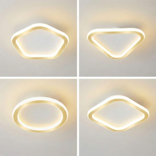 Plafonnier salle de bain doré