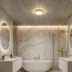 Plafonnier salle de bain doré – Image 2