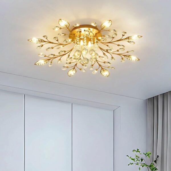 Plafonnier salon fleurs