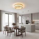 Plafonnier séjour doré cristal – Image 9