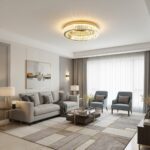 Plafonnier séjour doré cristal – Image 6