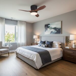 Plafonnier ventilateur bois 1