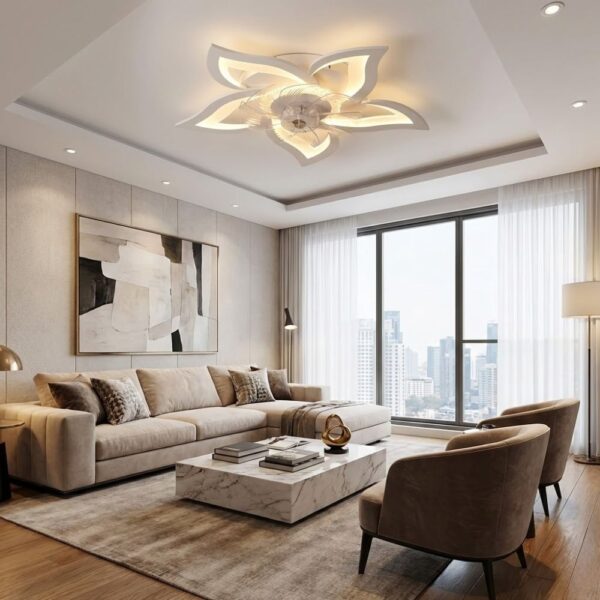 Plafonnier ventilateur fleur