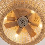 Plafonnier ventilateur rotin – Image 3