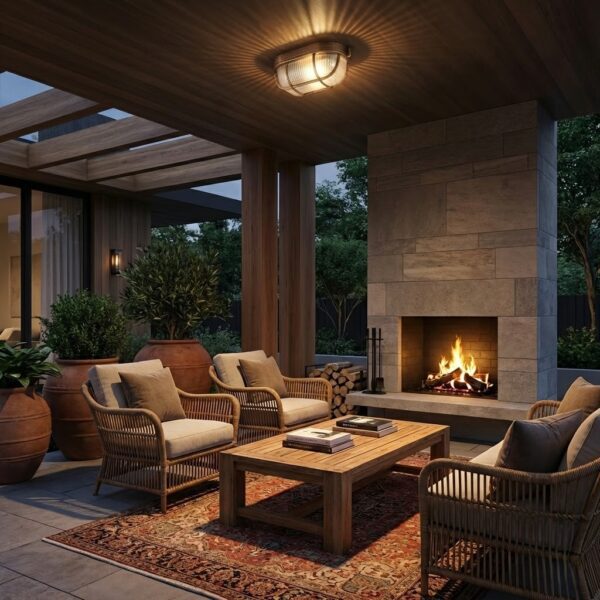 Applique plafonnier extérieure ovale