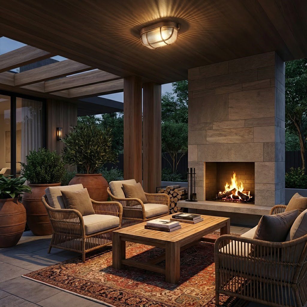 Applique plafonnier extérieure ovale 1 Applique plafonnier extérieure ovale – Image 1