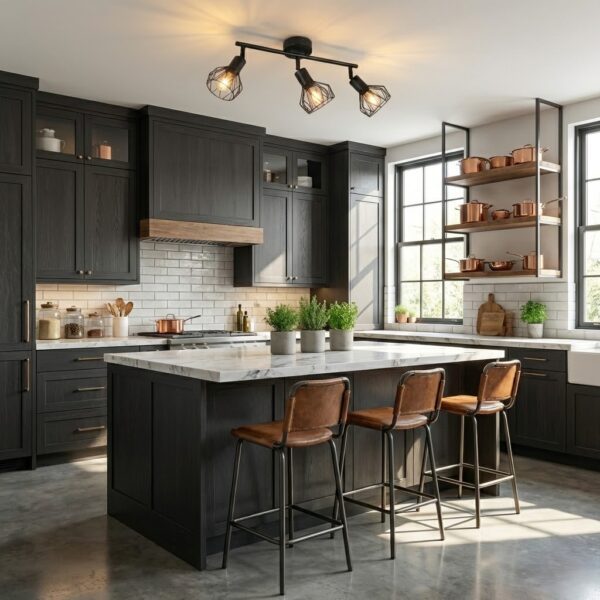 Plafonnier 3 lampe industrielle cuisine