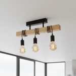 Plafonnier 3 lampes bois – Image 3