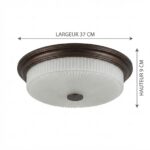 Plafonnier art deco bois noyer – Image 2