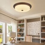 Plafonnier art deco bois noyer – Image 3