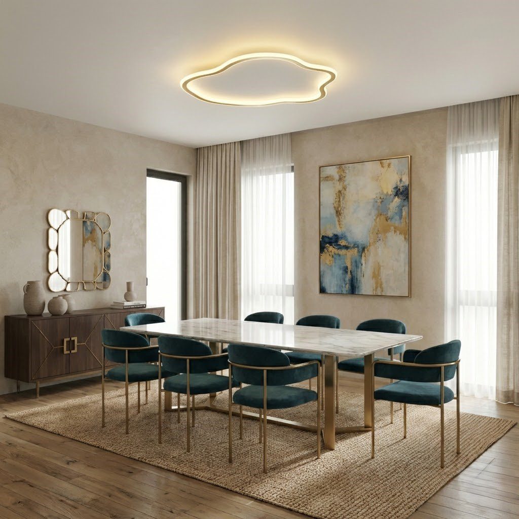 Plafonnier doré design 3 Plafonnier doré design – Image 1