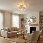 Plafonnier en verre salon