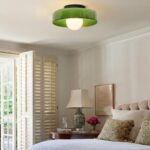 Plafonnier en verre vert