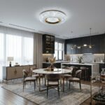 Plafonnier led doré