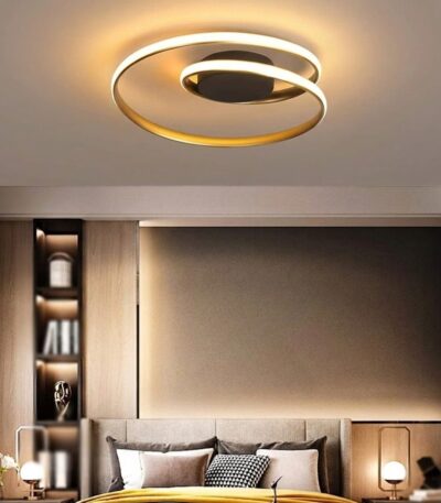 Plafonnier LED noir et doré 5