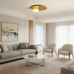 Plafonnier salon doré