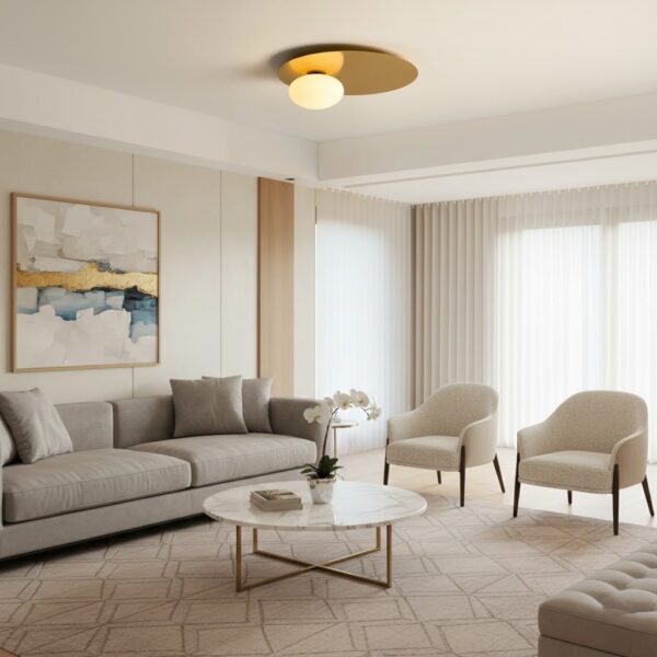 Plafonnier salon doré