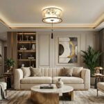 Plafonnier en tissu fleuri