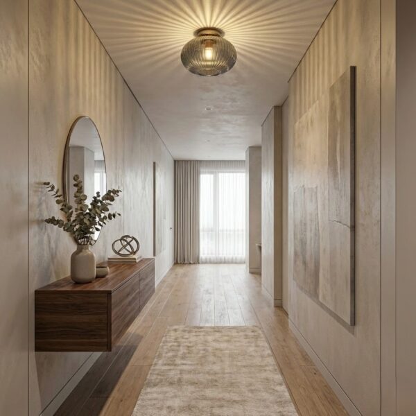 Plafonnier en verre fumé