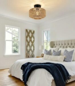 Abat jour plafonnier naturel rotin