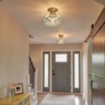 Lampe plafonnier laiton cuivre verre vintage – Image 7