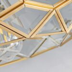 Lampe plafonnier laiton cuivre verre vintage – Image 4