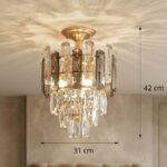 Luminaire plafonnier laiton cristal – Image 3