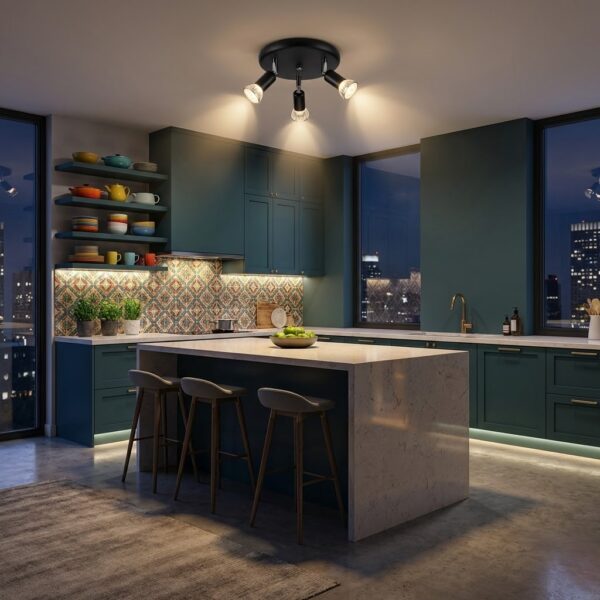 Plafonnier 3 lampes noir