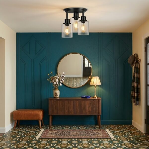 Plafonnier 3 lampes vintage