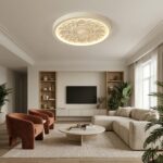 Plafonnier ancien porcelaine fleur – Image 7