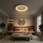 Plafonnier ancien porcelaine fleur