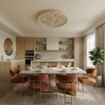 Plafonnier ancien porcelaine fleur – Image 4