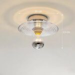 Plafonnier art deco verre cannelé – Image 8